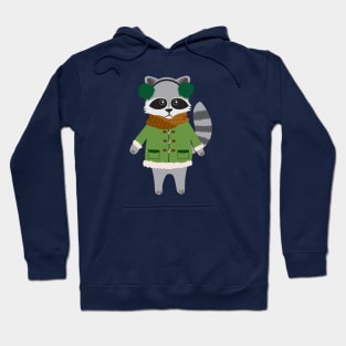 Woodland raccoon in a winter coat Hoodie